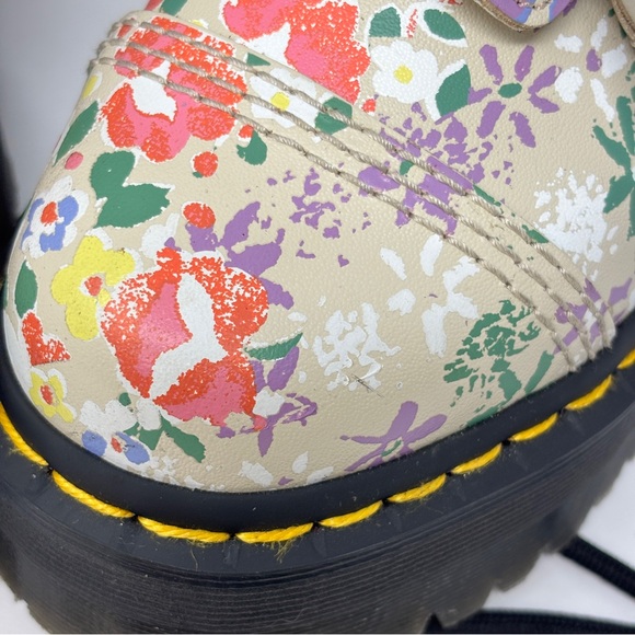 NEW! DR MARTENS Sinclair Floral Mash Up Leather Platform Boots - Picture 11 of 12